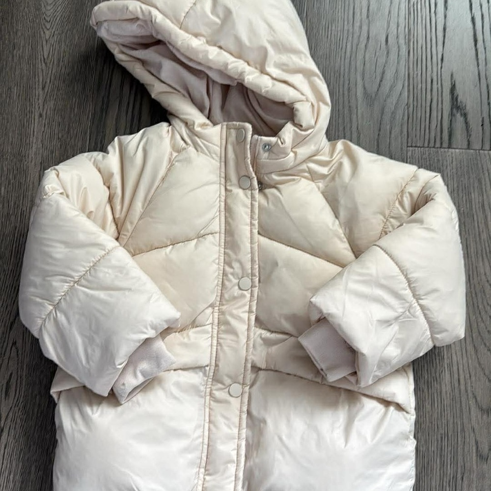 Zara Cream Hooded Puffer Jacket for Toddler